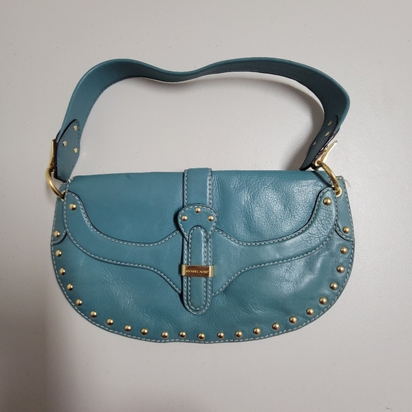 Michael Kors Studded Flap Vintage Leather Shoulder Bag. - Picture 1 of 15